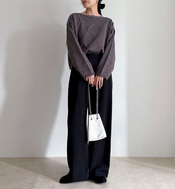 fredy emue「LINEN混ハート透かし柄ニット」|ニット・セーター|