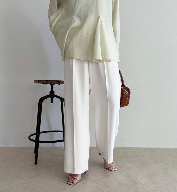 fredy emue「【オン・オフ対応/高身長サイズあり】とろみツイルタックスラックス」|スラックス|