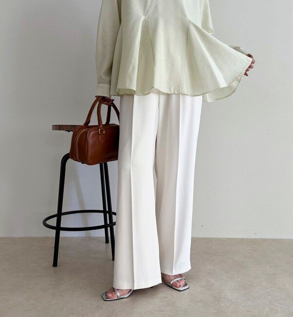 fredy emue「【オン・オフ対応/高身長サイズあり】とろみツイルタックスラックス」|スラックス|