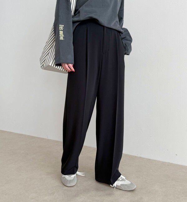 fredy emue「【オン・オフ対応/高身長サイズあり】とろみツイルタックスラックス」|スラックス|