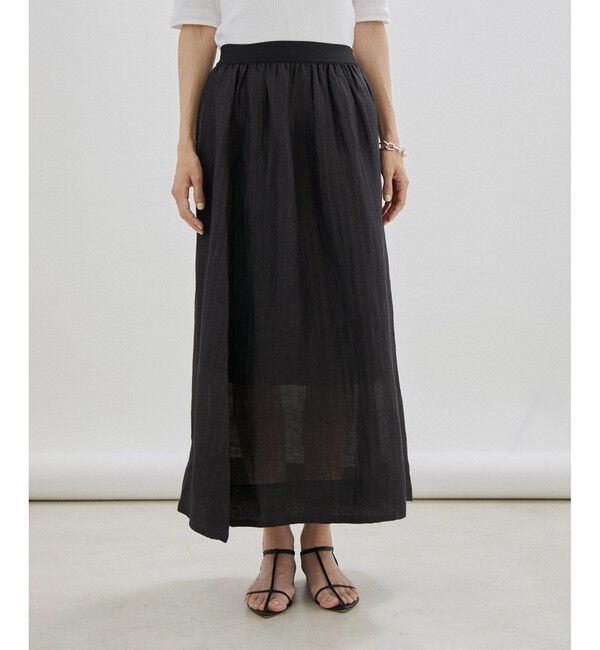 SALON adam et rope'「シルクリネンフレアースカート」|スカート|