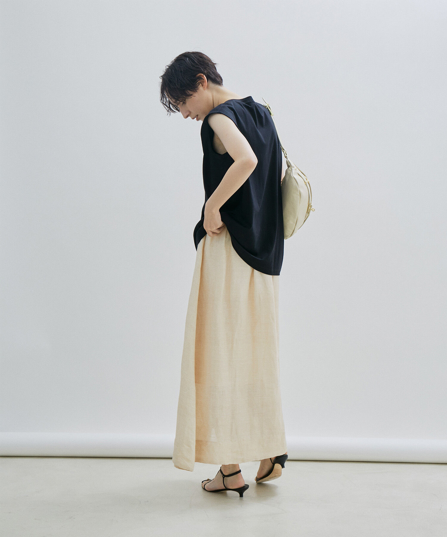 SALON adam et rope'「シルクリネンフレアースカート」|スカート|