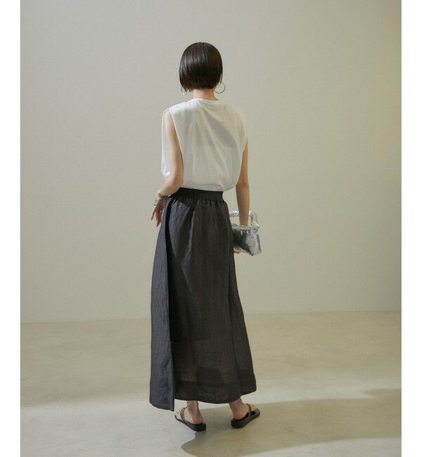 SALON adam et rope'「シルクリネンフレアースカート」|スカート|