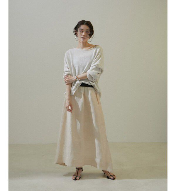 SALON adam et rope'「シルクリネンフレアースカート」|スカート|