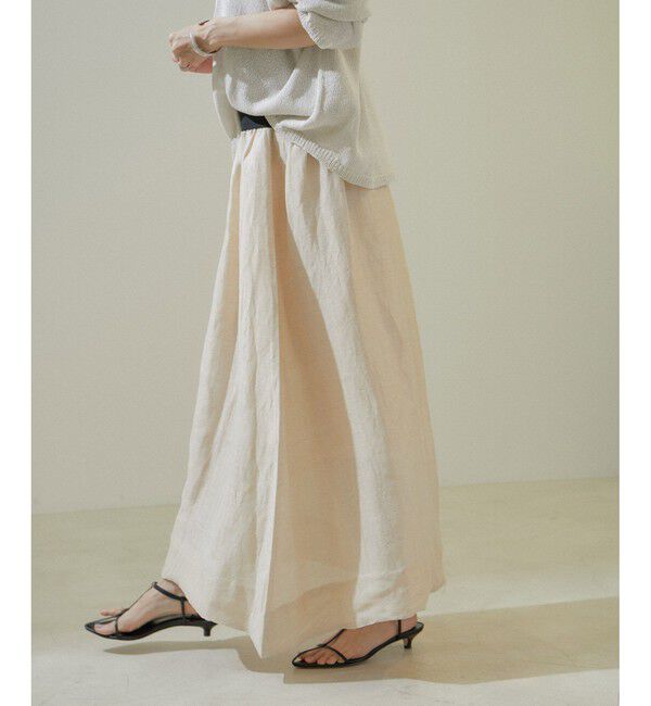 SALON adam et rope'「シルクリネンフレアースカート」|スカート|