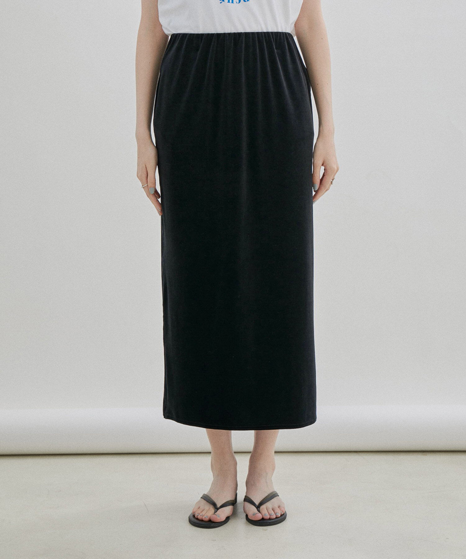 SALON adam et rope'「ベロアロングスリットタイトスカート【セットアップ対応・洗える】」|スカート|