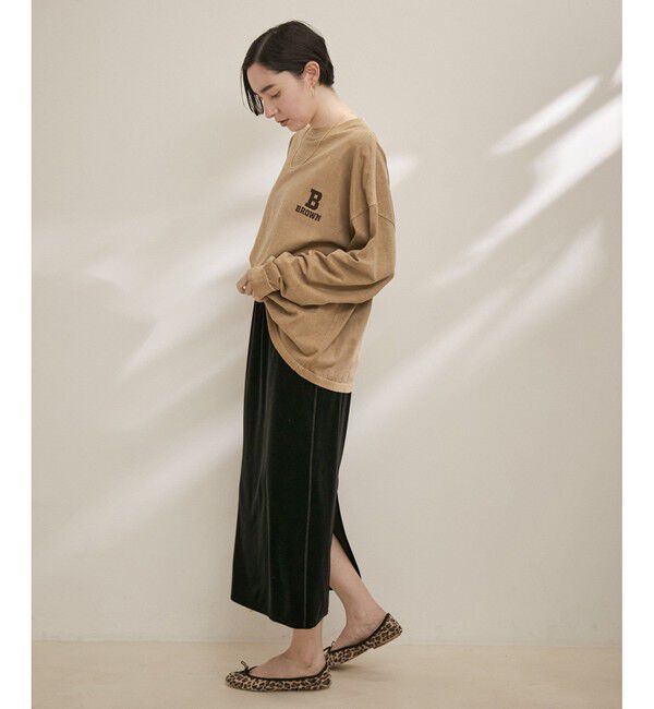 SALON adam et rope'「ベロアロングスリットタイトスカート【セットアップ対応・洗える】」|スカート|