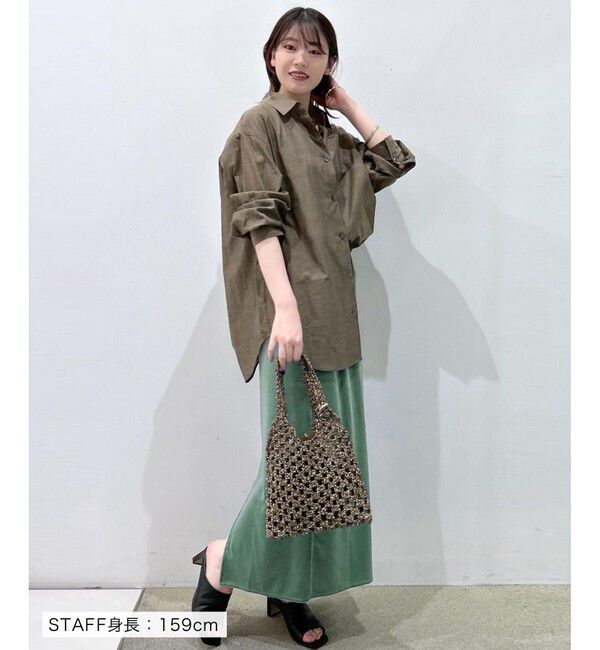 SALON adam et rope'「ベロアロングスリットタイトスカート【セットアップ対応・洗える】」|スカート|