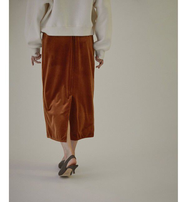 SALON adam et rope'「ベロアロングスリットタイトスカート【セットアップ対応・洗える】」|スカート|