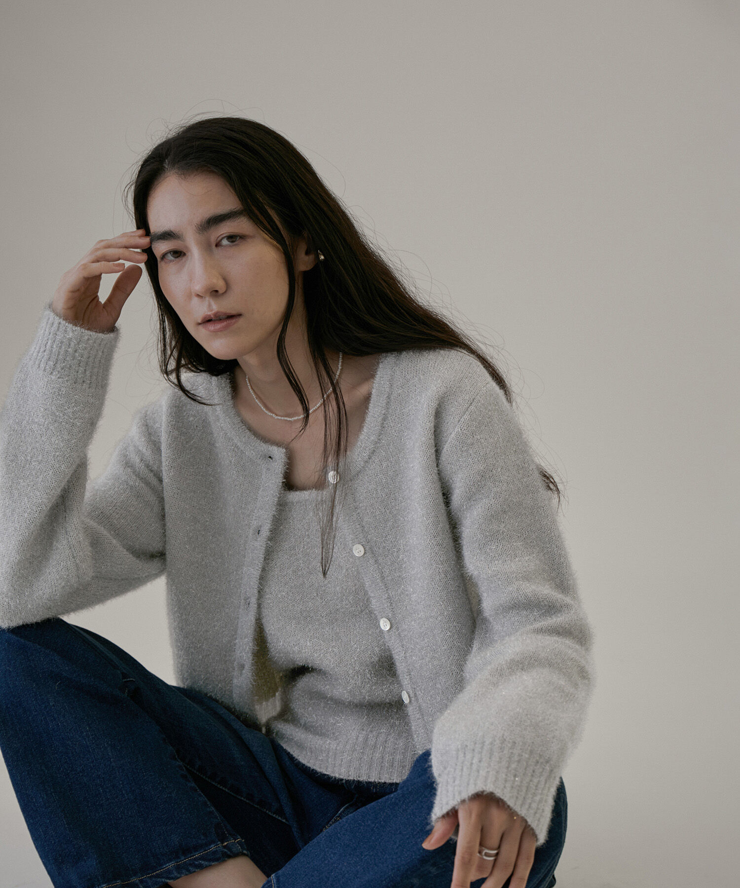 SALON adam et rope'「【WEB限定】ラメニットキャミソール【セットアップ対応】」|キャミソール|