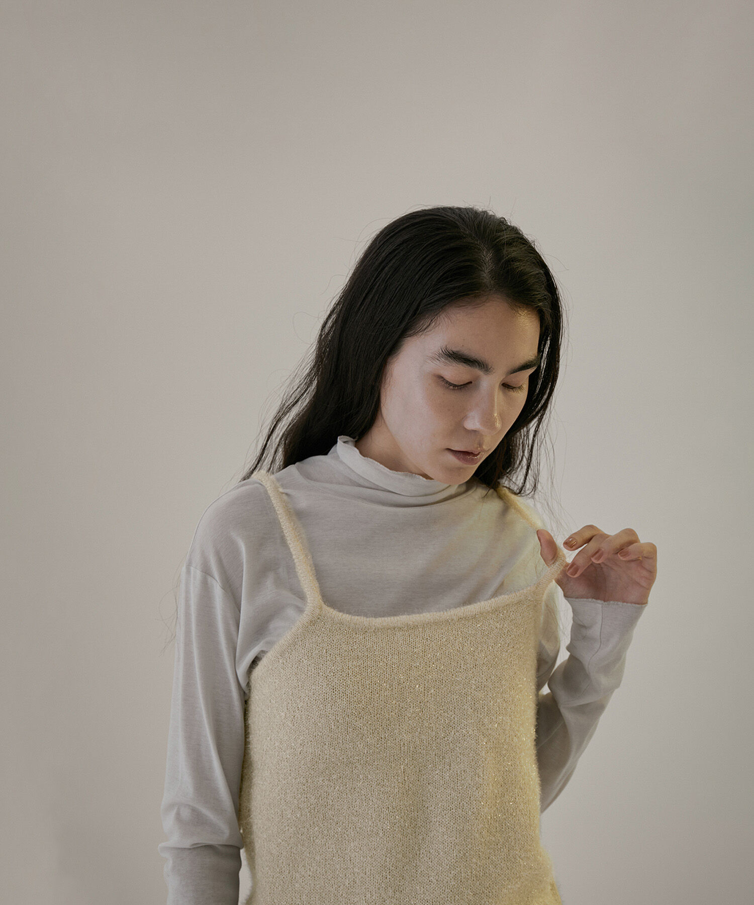 SALON adam et rope'「【WEB限定】ラメニットキャミソール【セットアップ対応】」|キャミソール|ゴールド系(91)