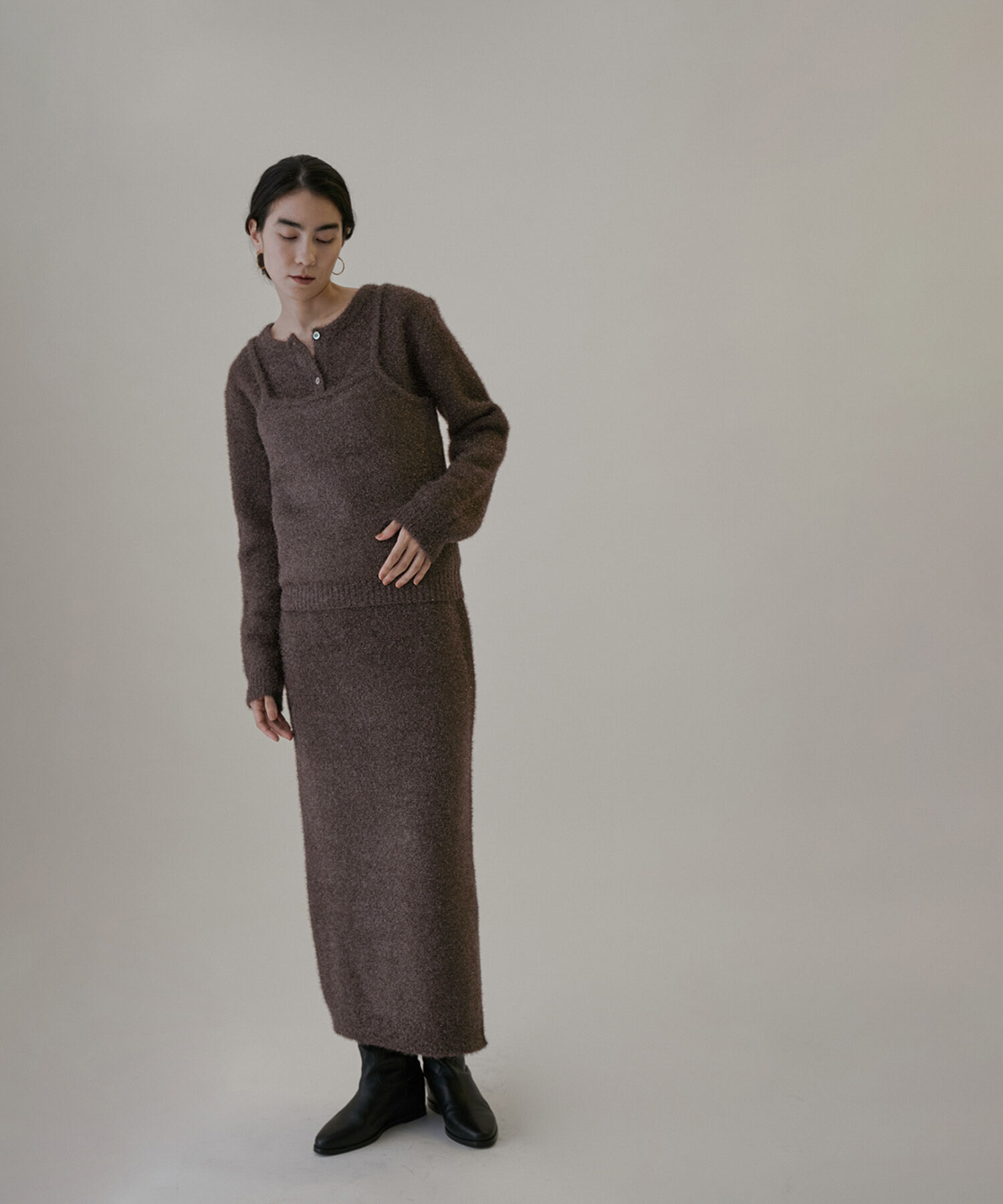 SALON adam et rope'「【WEB限定】ラメニットキャミソール【セットアップ対応】」|キャミソール|