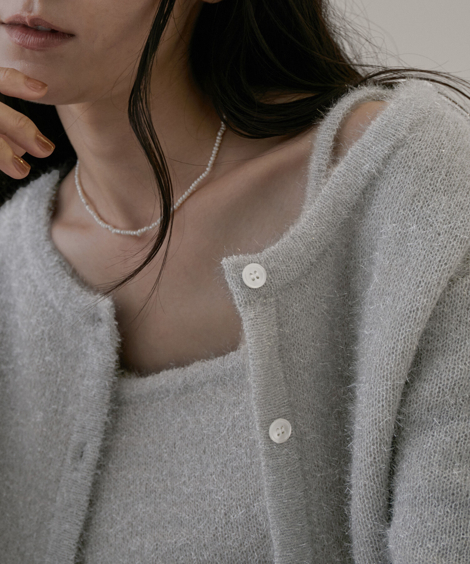 SALON adam et rope'「【WEB限定】ラメニットキャミソール【セットアップ対応】」|キャミソール|