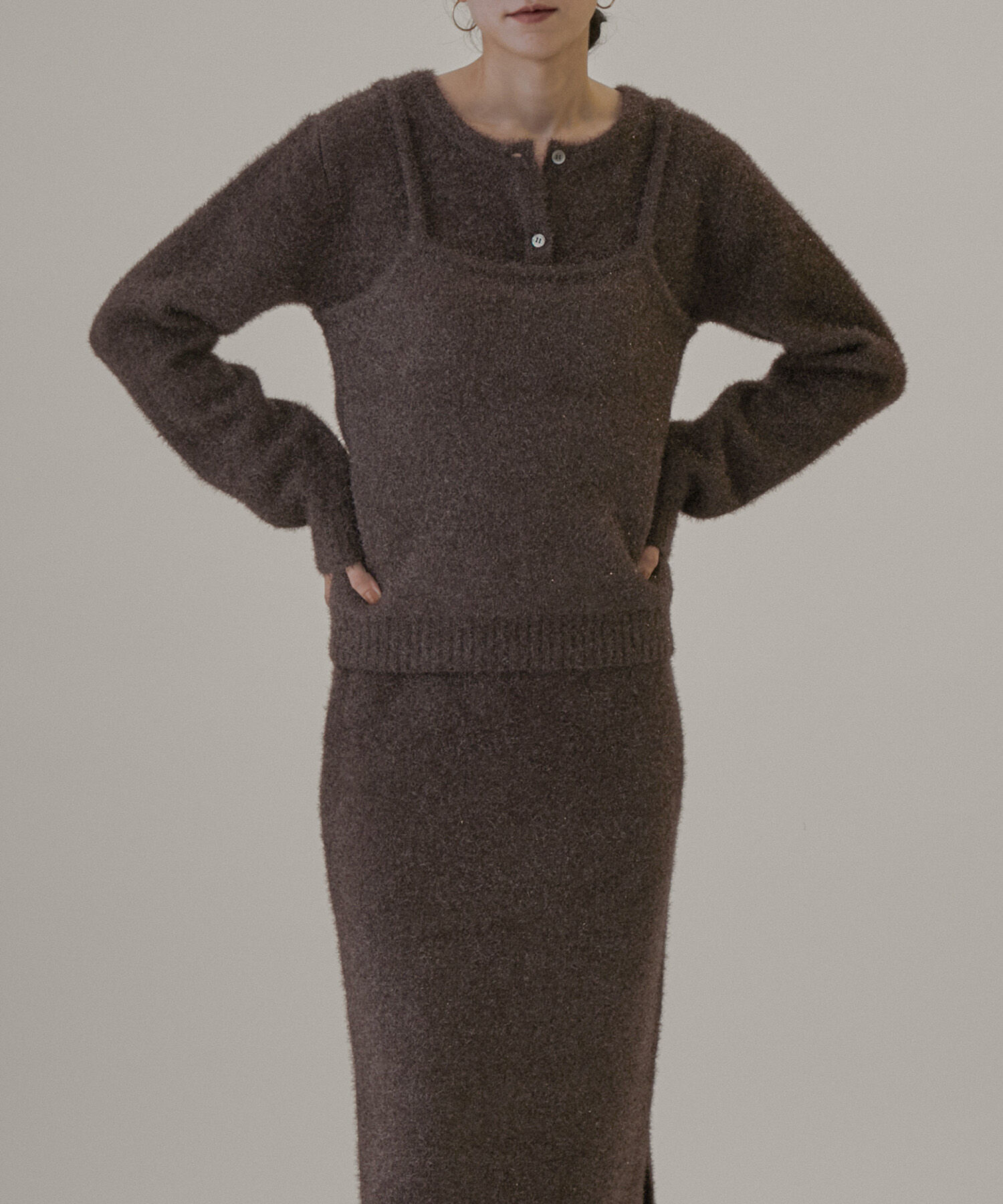 SALON adam et rope'「【WEB限定】ラメニットキャミソール【セットアップ対応】」|キャミソール|