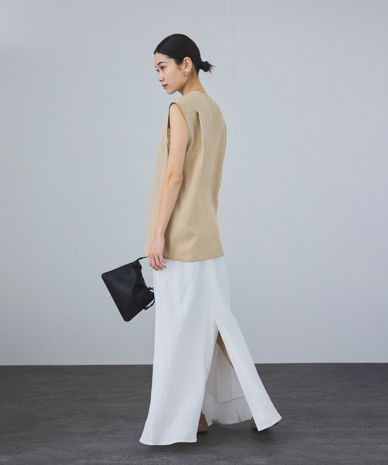 SALON adam et rope'「[25SS]GENTLE SILKジレ【セットアップ対応】」|ベスト・ジレ|