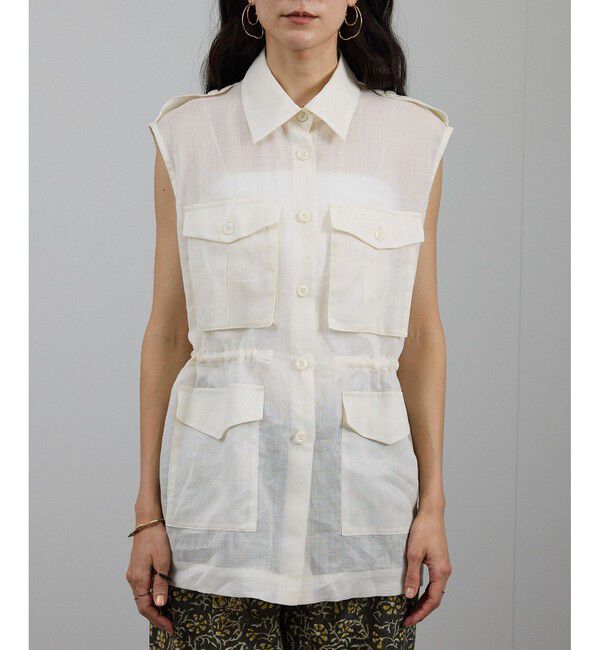 SALON adam et rope'「シアーリネンミリタリージレ」|ベスト・ジレ|