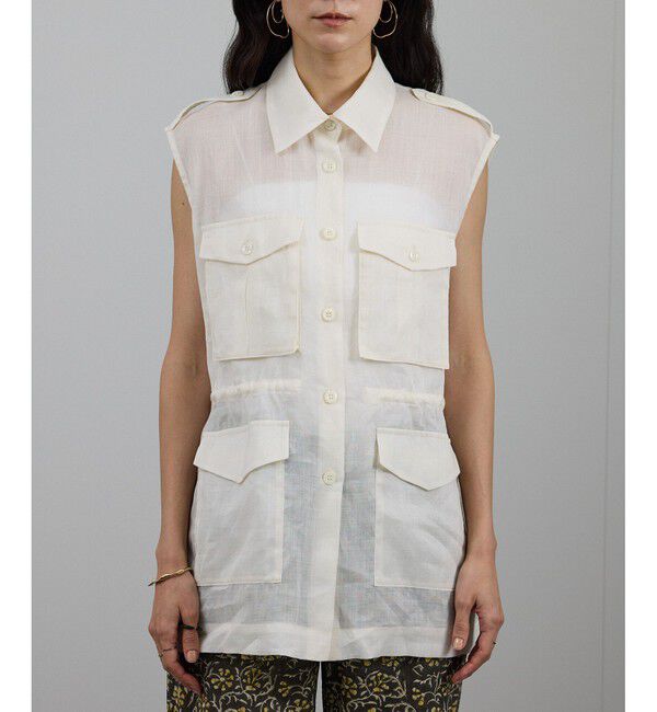 SALON adam et rope'「シアーリネンミリタリージレ」|ベスト・ジレ|