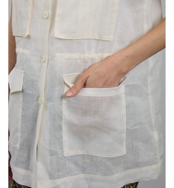 SALON adam et rope'「シアーリネンミリタリージレ」|ベスト・ジレ|