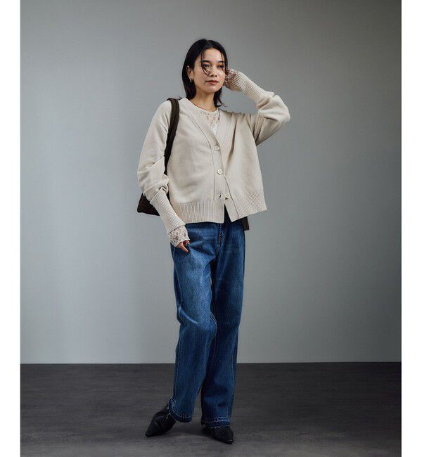 SALON adam et rope'「Vネックカーディガン-CreamyCotton /クリーミーコットン-」|カーディガン|