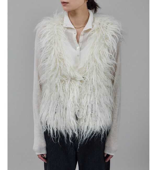 SALON adam et rope'「モヘヤロングシャギーハンドニットベスト」|ベスト・ジレ|