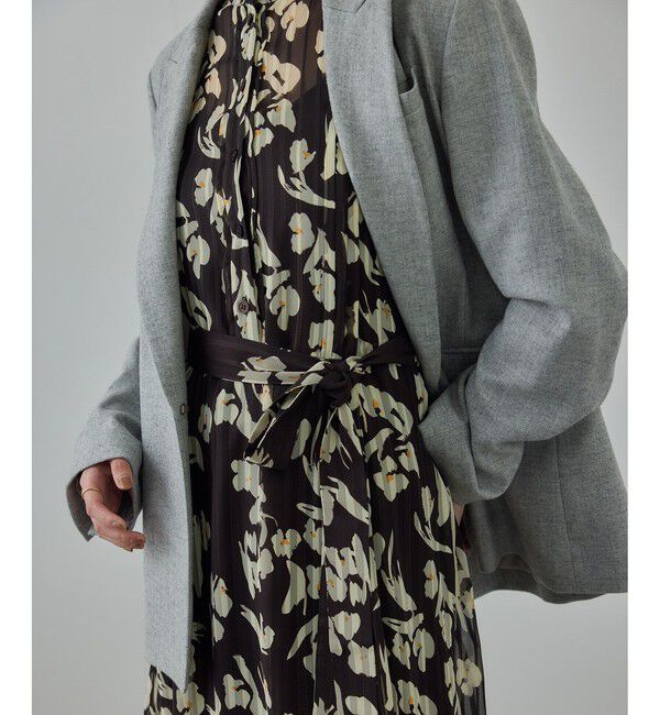 ROPE「フラワープリントタックワンピース/イージーケア」|ワンピース|