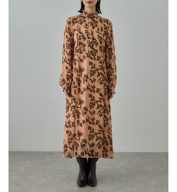 ROPE「フラワープリントタックワンピース/イージーケア」|ワンピース|