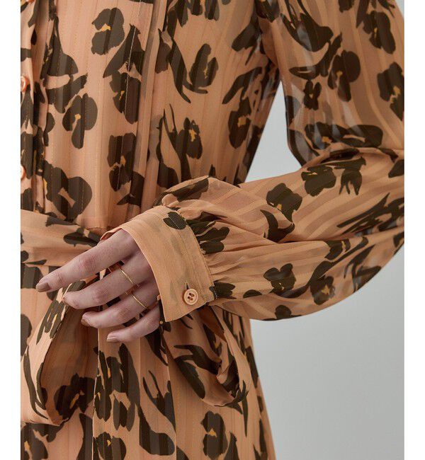 ROPE「フラワープリントタックワンピース/イージーケア」|ワンピース|