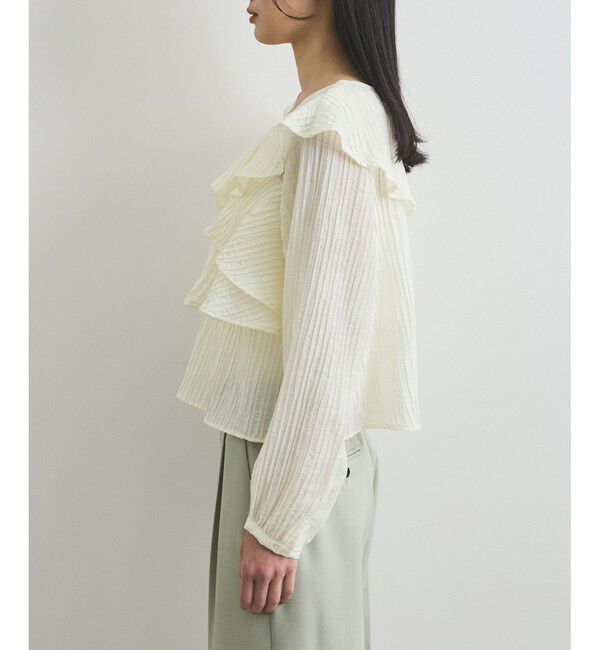 VIS「【洗える】ラッフルカラーブラウス」|シャツ・ブラウス|