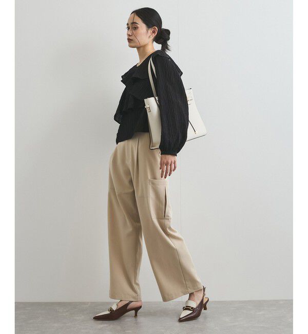 VIS「【洗える】ラッフルカラーブラウス」|シャツ・ブラウス|