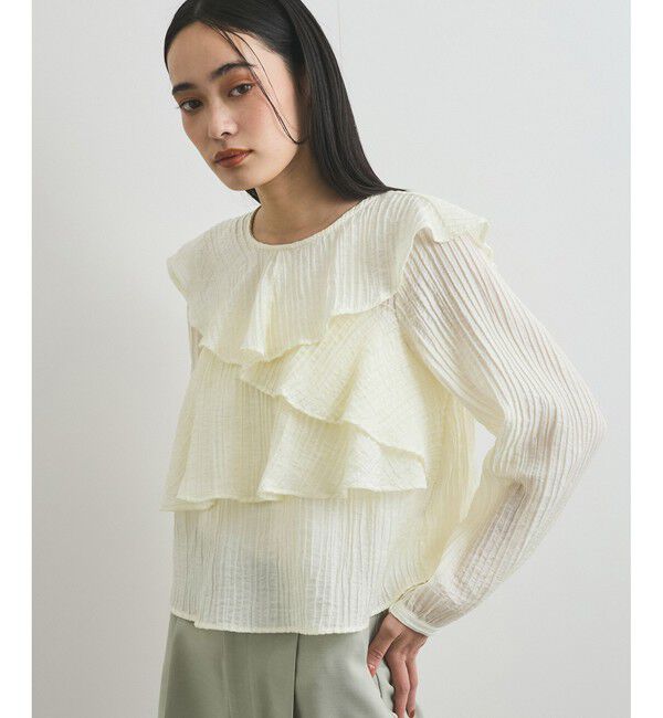VIS「【洗える】ラッフルカラーブラウス」|シャツ・ブラウス|オフサブ