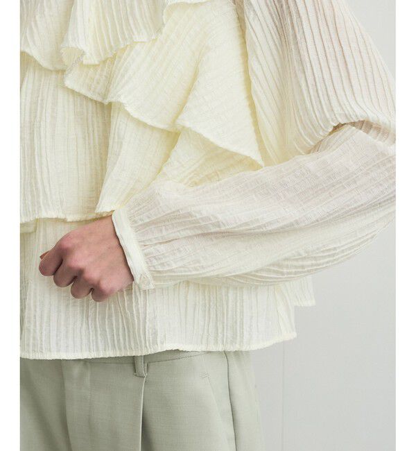 VIS「【洗える】ラッフルカラーブラウス」|シャツ・ブラウス|