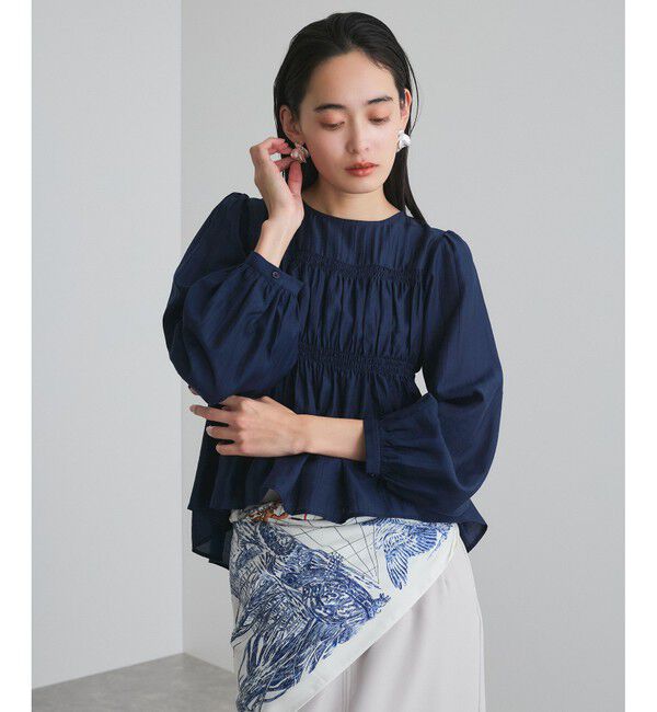 VIS「【洗える】シャーリングブラウス」|シャツ・ブラウス|