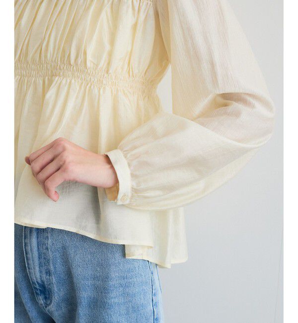 VIS「【洗える】シャーリングブラウス」|シャツ・ブラウス|