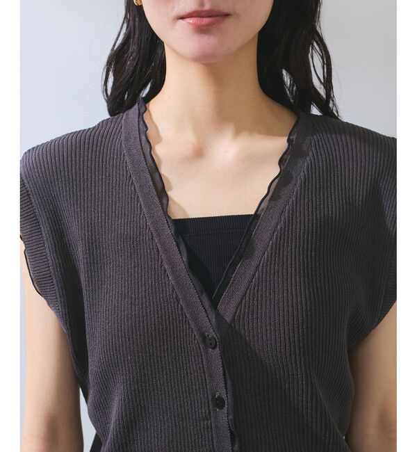 VIS「【WEB限定】シアーフリルサマーニットベスト」|ベスト・ジレ|