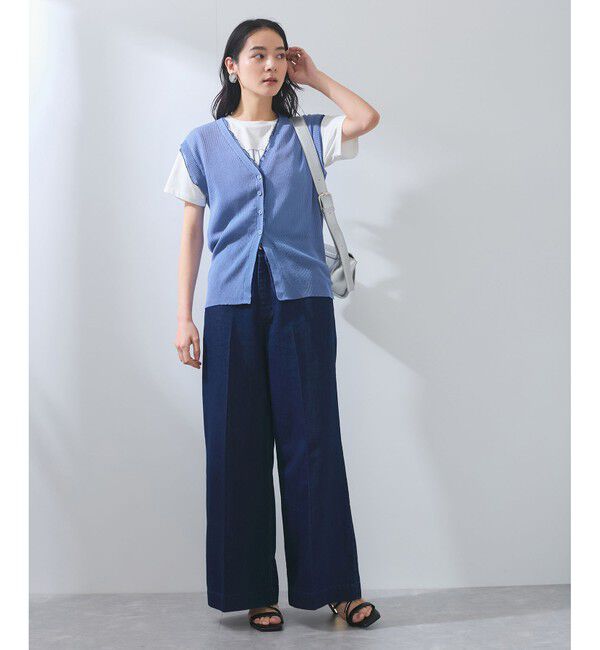 VIS「【WEB限定】シアーフリルサマーニットベスト」|ベスト・ジレ|