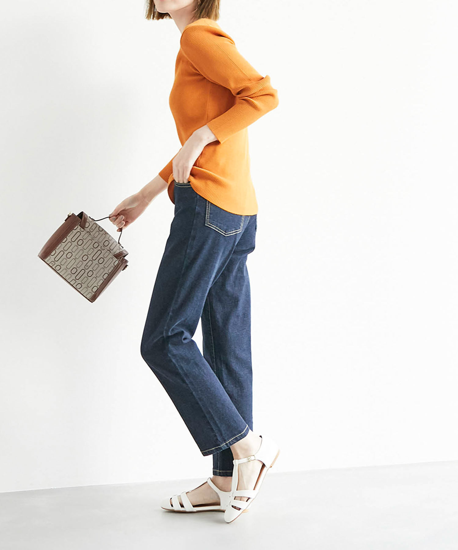 Rope&rsquo;Picnic「制菌加工/スリットネックニットプルオーバー」|ニット・セーター|