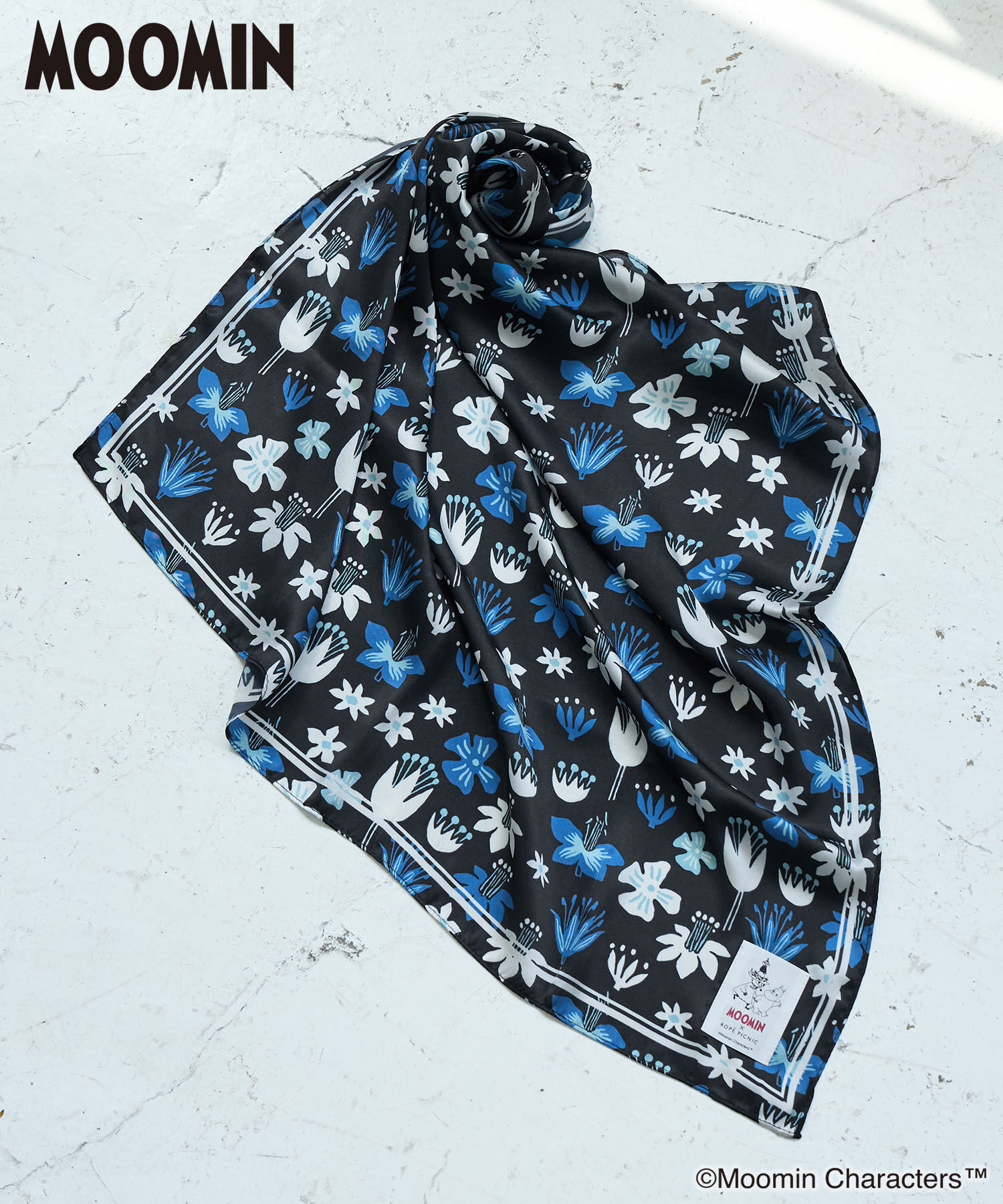 ROPE PICNIC PASSAGE「【MOOMIN &times;ROPE' PICNIC】スカーフ」|バンダナ・スカーフ|ネイビー(40)