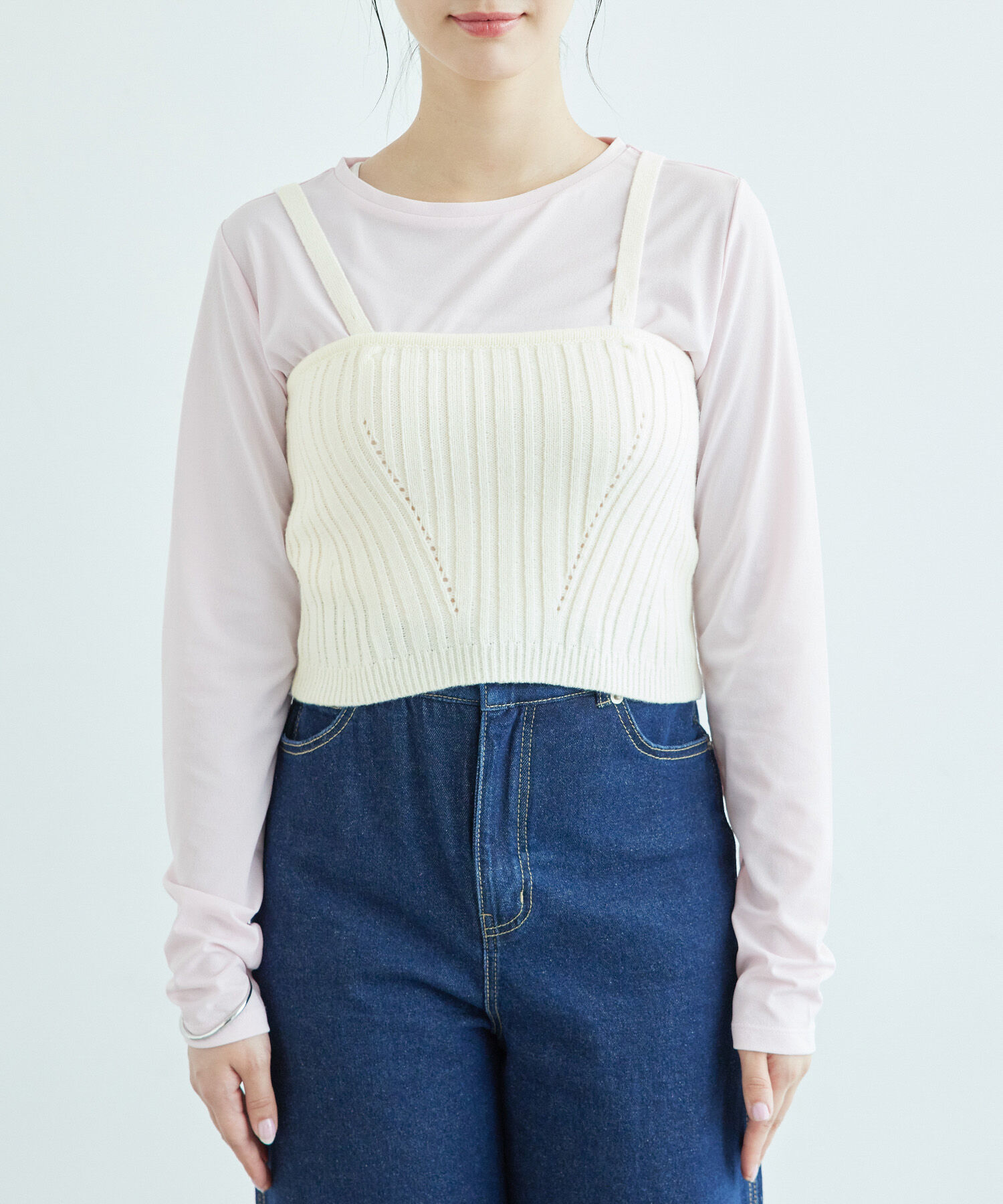 Rope&rsquo;Picnic「ラメ畔ニットビスチェ」|ベスト・ジレ|