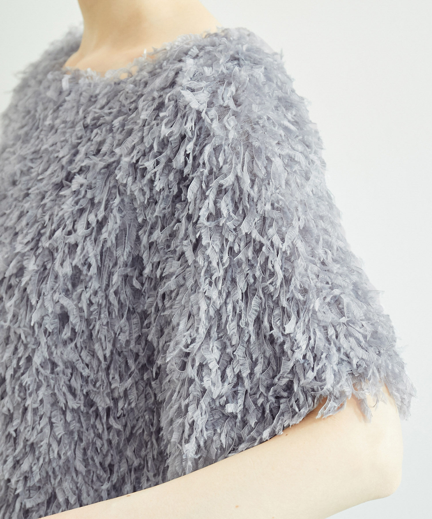 Rope&rsquo;Picnic「【emur/エミュール】フリンジハーフスリーブトップス/2WAY」|Tシャツ・カットソー|