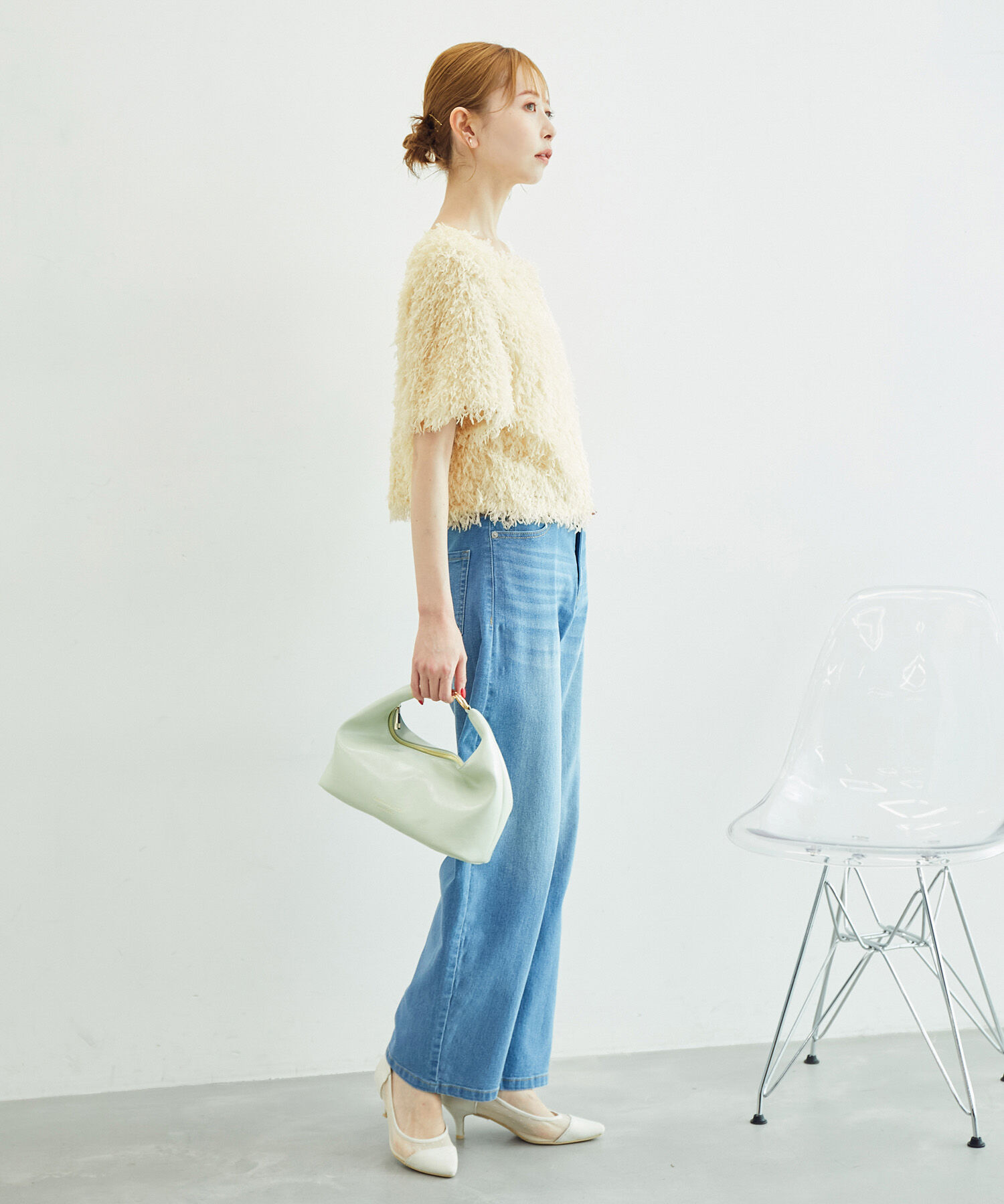 Rope&rsquo;Picnic「【emur/エミュール】フリンジハーフスリーブトップス/2WAY」|Tシャツ・カットソー|