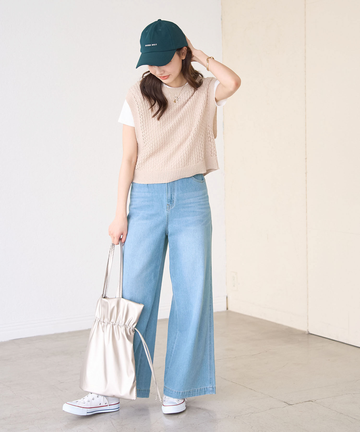 Rope&rsquo;Picnic「【ウエスト革命デニム】ウエストシェイプデニムワイドパンツ」|デニム|