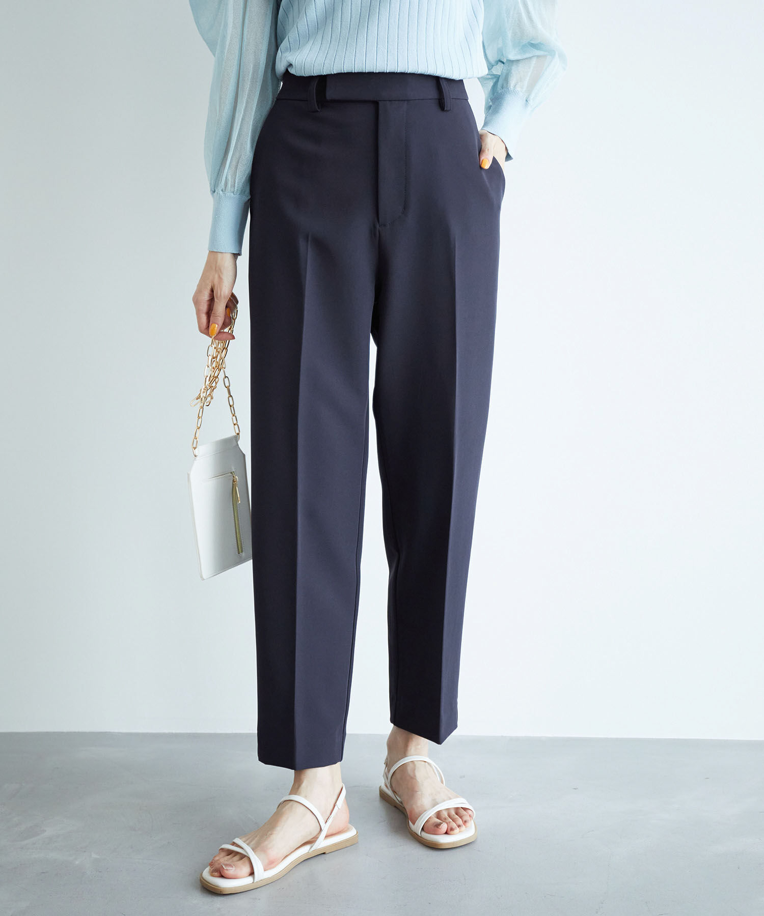 Rope&rsquo;Picnic「カラーテーパードパンツ」|その他|ネイビー(40)