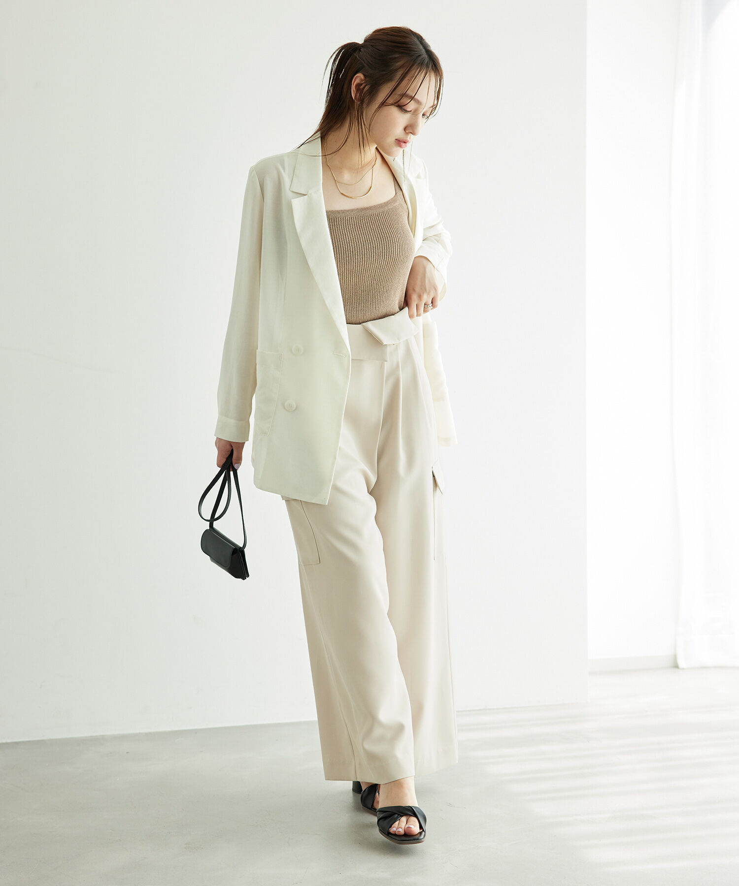 Rope&rsquo;Picnic「アシンメトリータックパンツ」|その他|