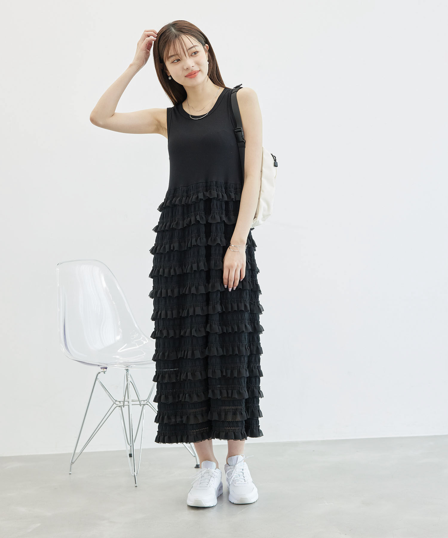 Rope&rsquo;Picnic「フリルティアードノースリーブワンピース」|ワンピース|