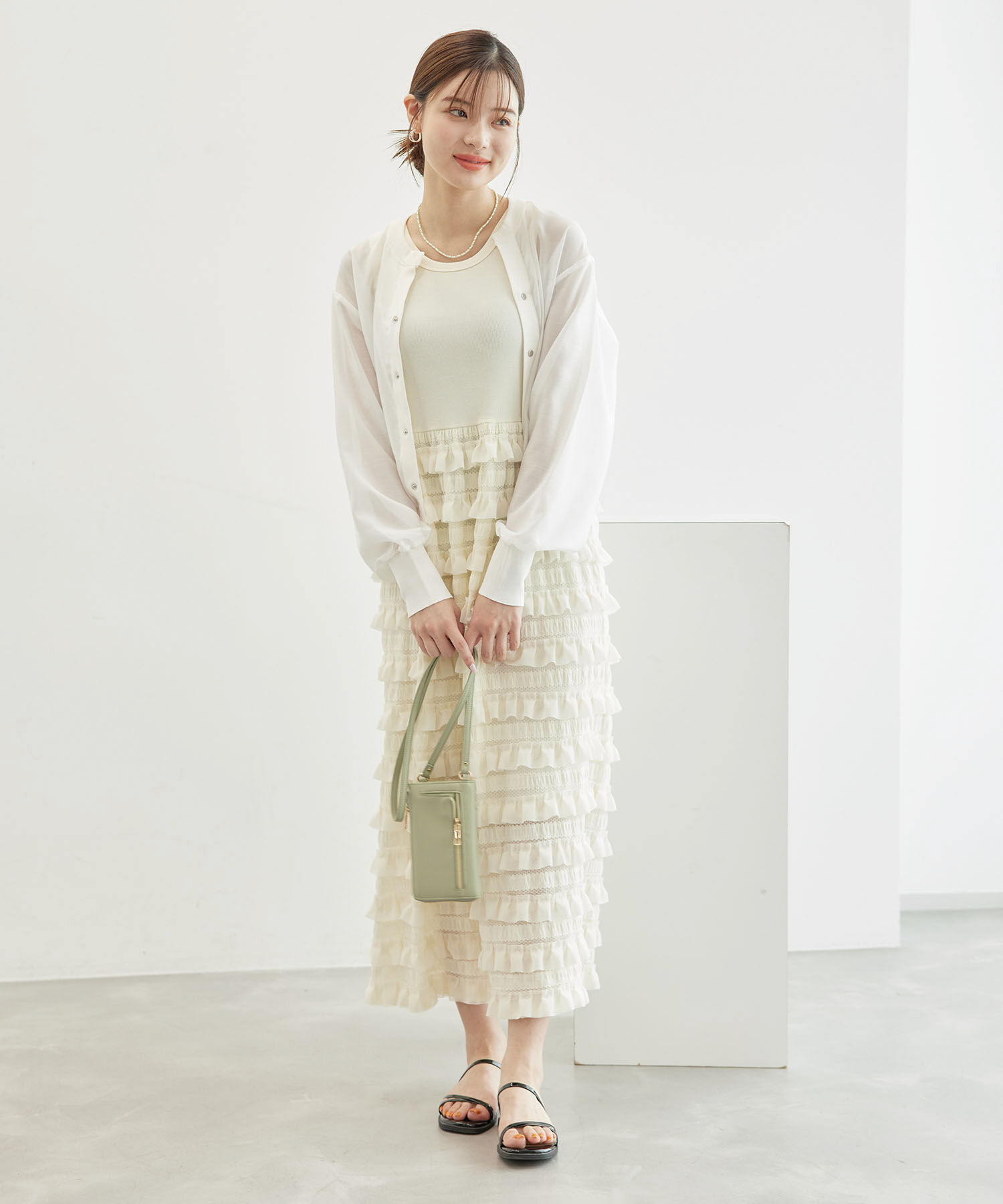 Rope&rsquo;Picnic「フリルティアードノースリーブワンピース」|ワンピース|