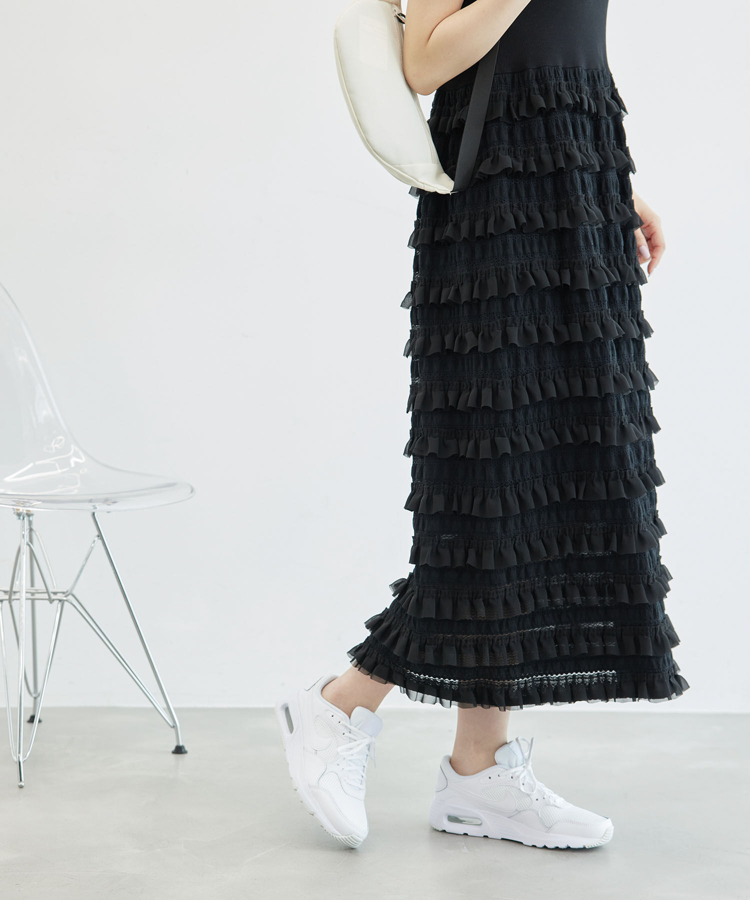 Rope&rsquo;Picnic「フリルティアードノースリーブワンピース」|ワンピース|