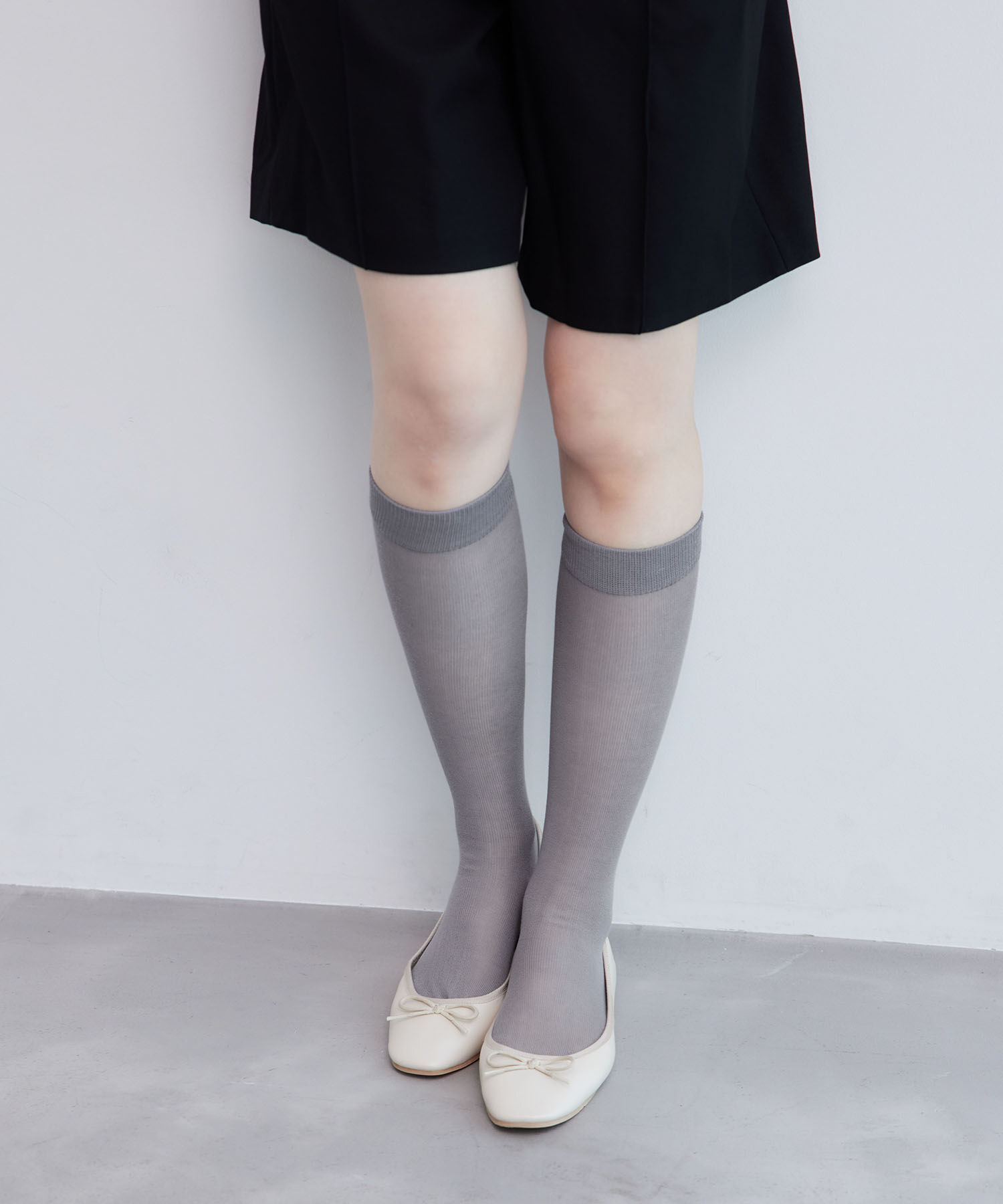 ROPE PICNIC PASSAGE「シアーハイソックス」|ソックス|ライトグレー(08)