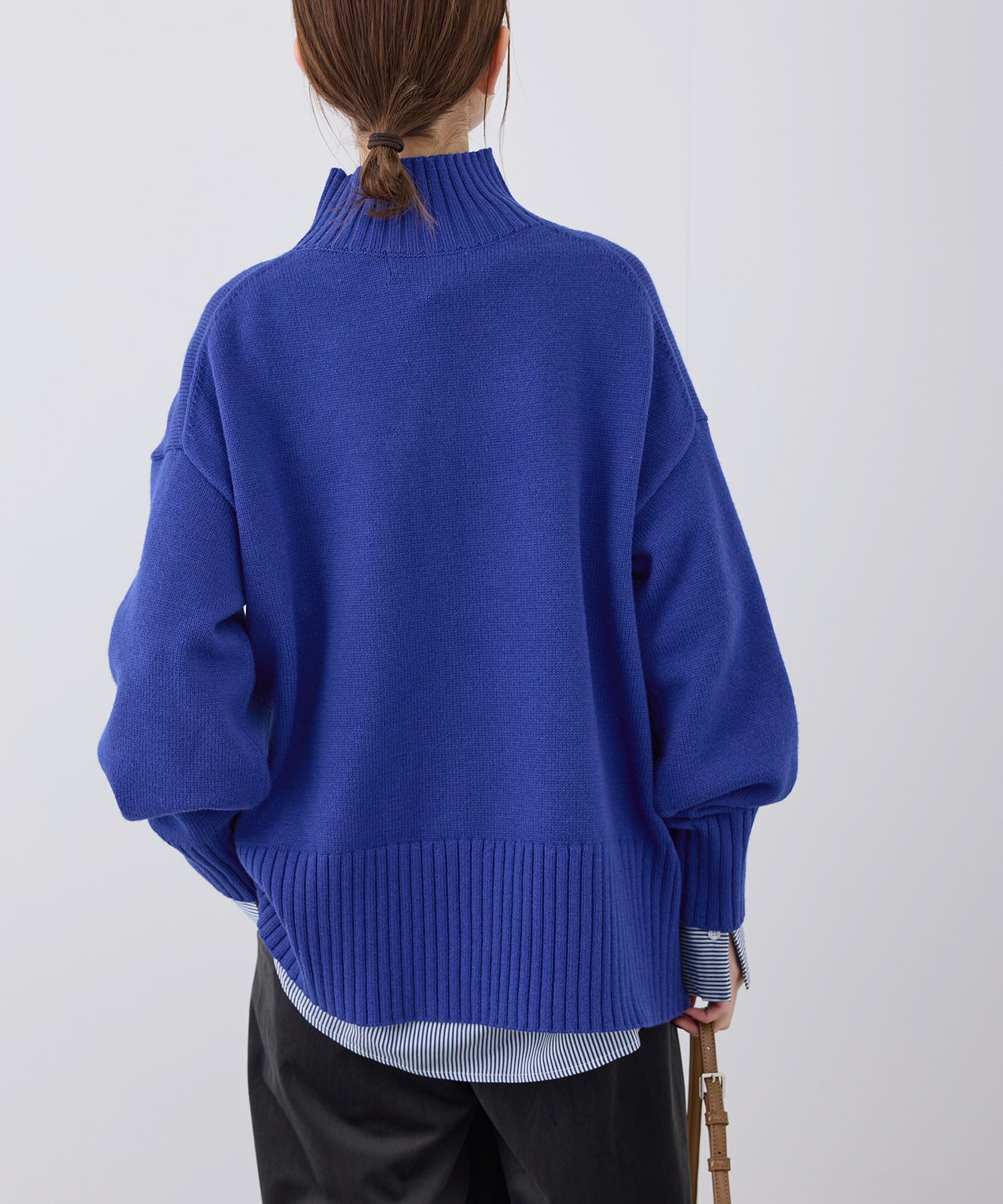 Rope&rsquo;Picnic「センターラインミドル丈ハイネックニットプルオーバー/帯電防止・洗濯機OK・リンクコーデ」|ニット・セーター|