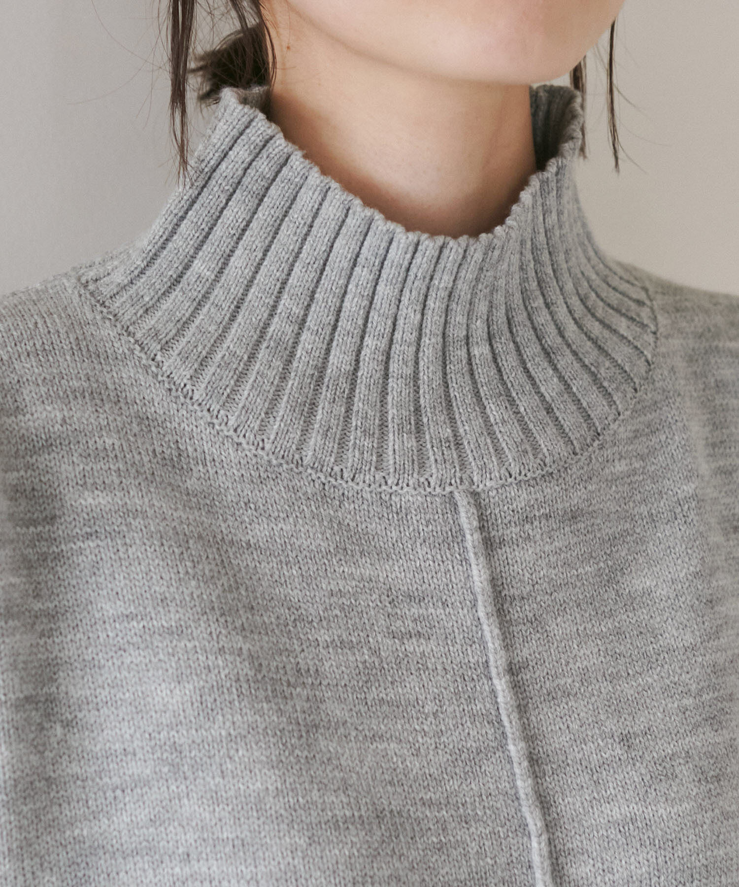 Rope&rsquo;Picnic「センターラインミドル丈ハイネックニットプルオーバー/帯電防止・洗濯機OK・リンクコーデ」|ニット・セーター|