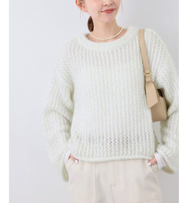 Rope&rsquo;Picnic「【emur/エミュール】フェザーラメメッシュ編みニット」|ニット・セーター|